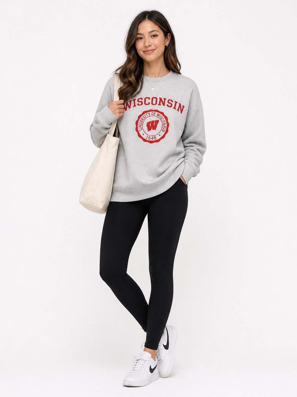 Top of the World Gray Wisconsin Hoodie